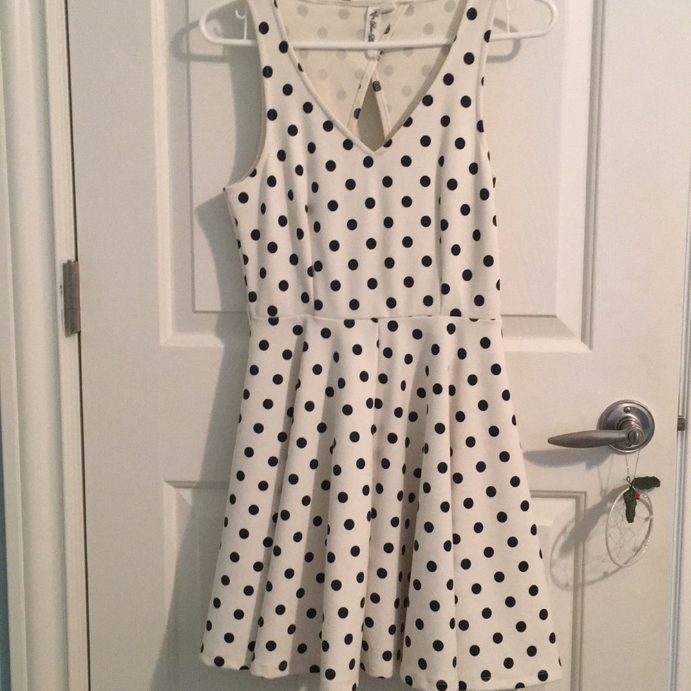 Polka dotted sleeveless dress